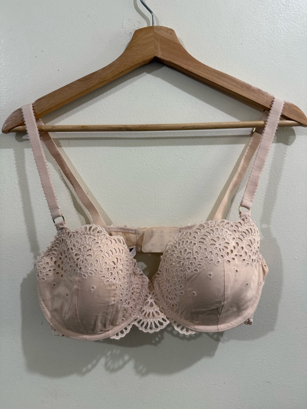 Stella McCartney Pale Pink Embroidered Balconette Bra
